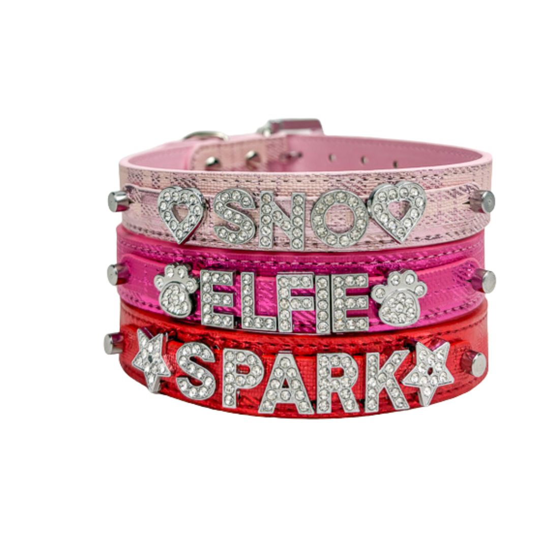 Metallic Plaid Personalized Pet Collars