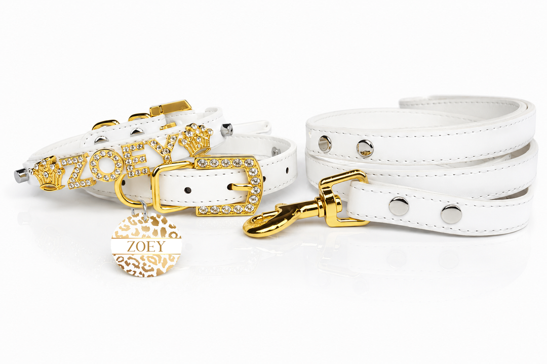 Personalized Collar | White and Gold