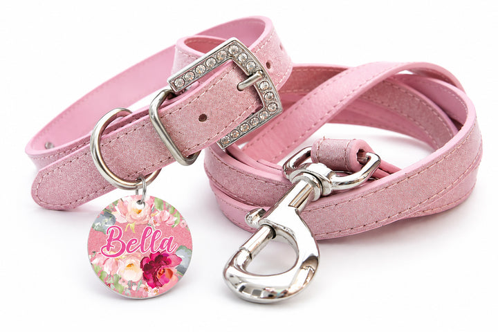 Light Pink Sparkle Personalized Pet Collar