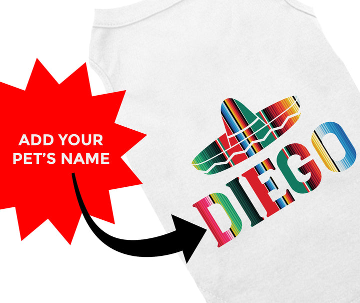 Personalized Serape Cinco De Mayo Dog Tee