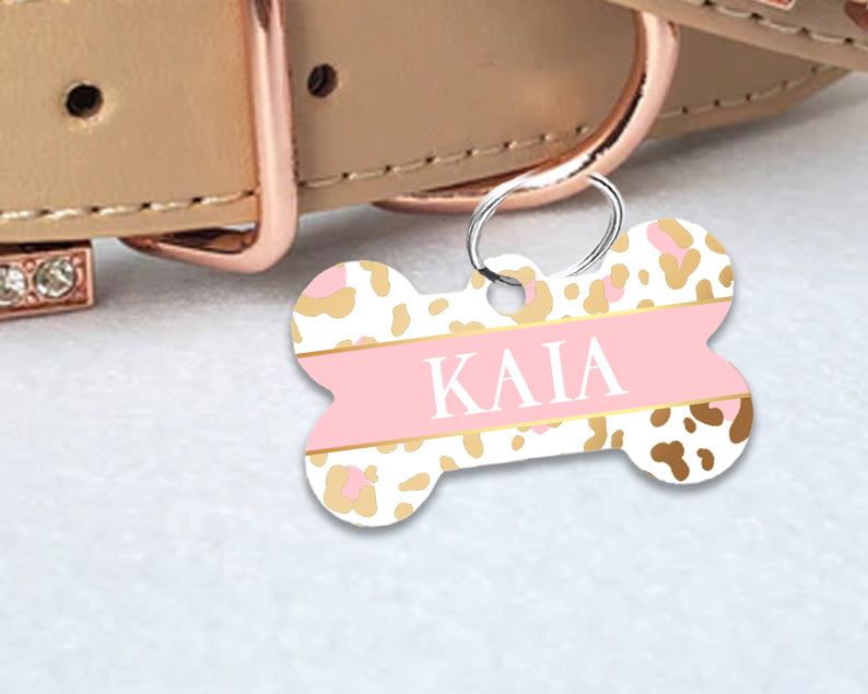 Pet ID Tag | Baby Pink Cheetah