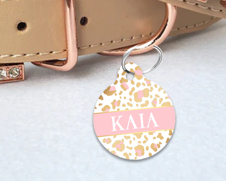 Pet ID Tag | Baby Pink Cheetah