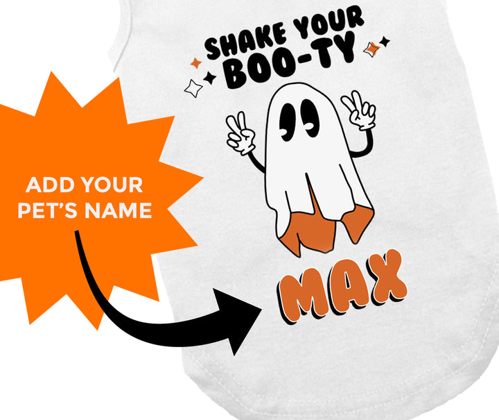 Halloween Dog Shirt | Personalized  Shake Your Boo-ty Boy Ghost