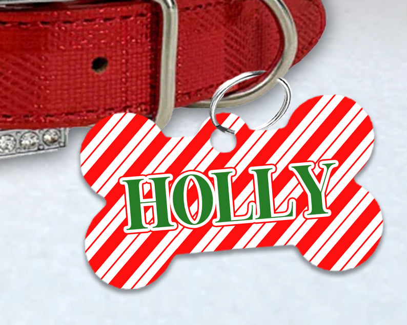 Pet ID Tag | Candy Cane