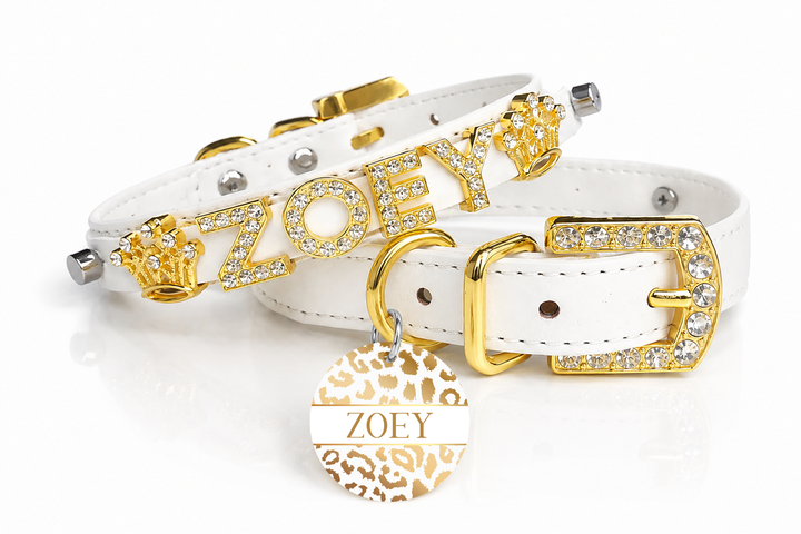 Personalized Collar | White and Gold