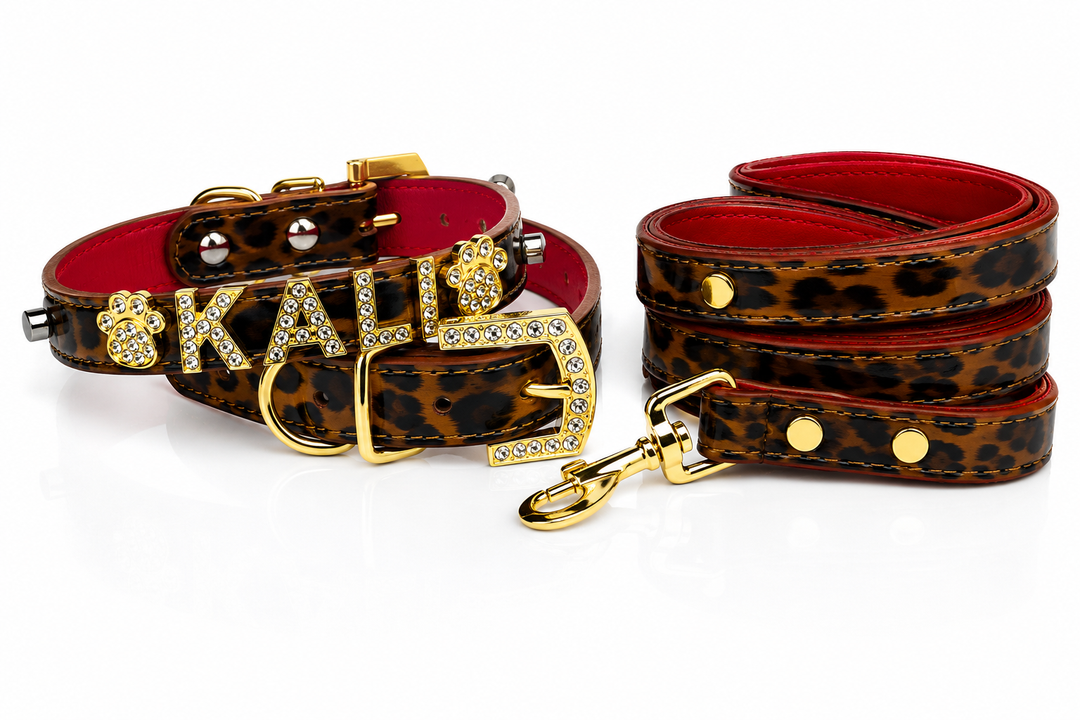 Personalized Collar | Cheetah and Gold