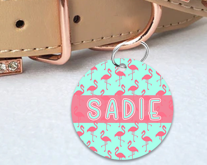 Pet ID Tag | Dancing Flamingo