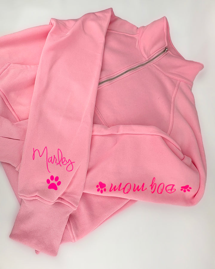 Plush Quarter Zip Dog Mom Pullover