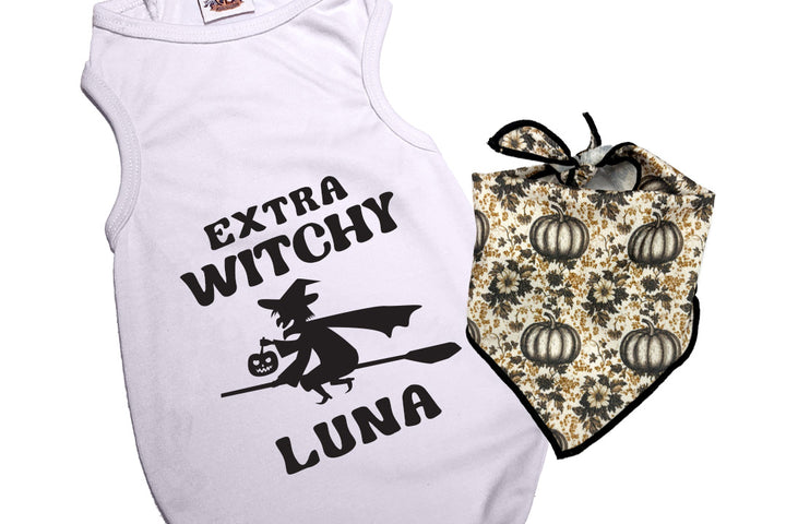 Halloween Dog Shirt | Personalized  Extra Witchy