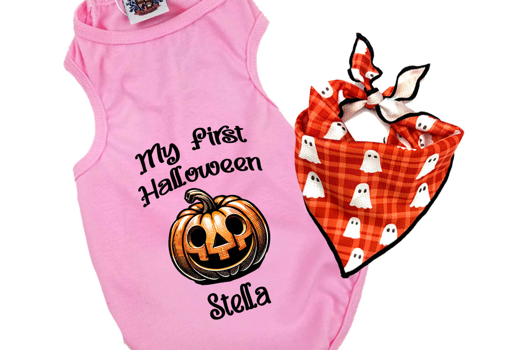 Halloween Dog Bandana Costume | Personalized My First Halloween