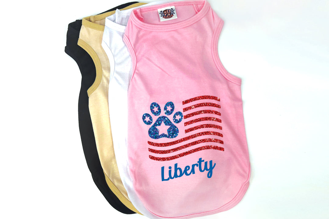 Dog Shirt | Sparkle Paw Flag