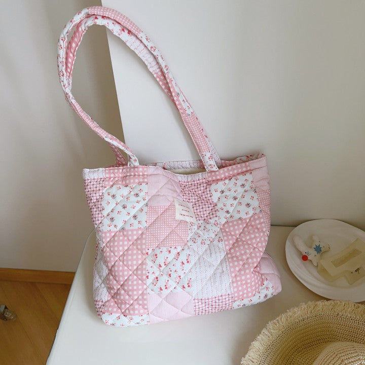 Floral Quilted Tote Bag