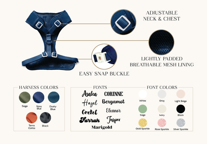 Best Dog Navy Satin Harness