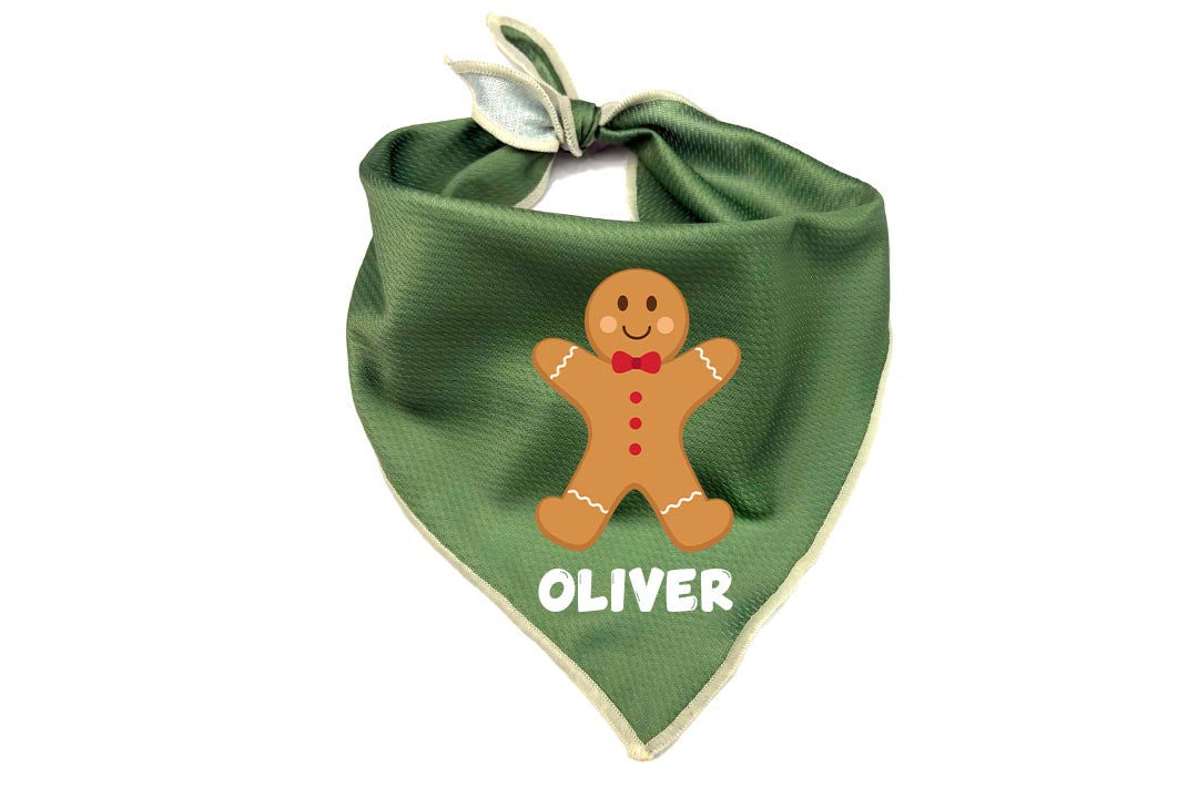 Holiday Dog Bandana | Personalized Gingerbread Boy