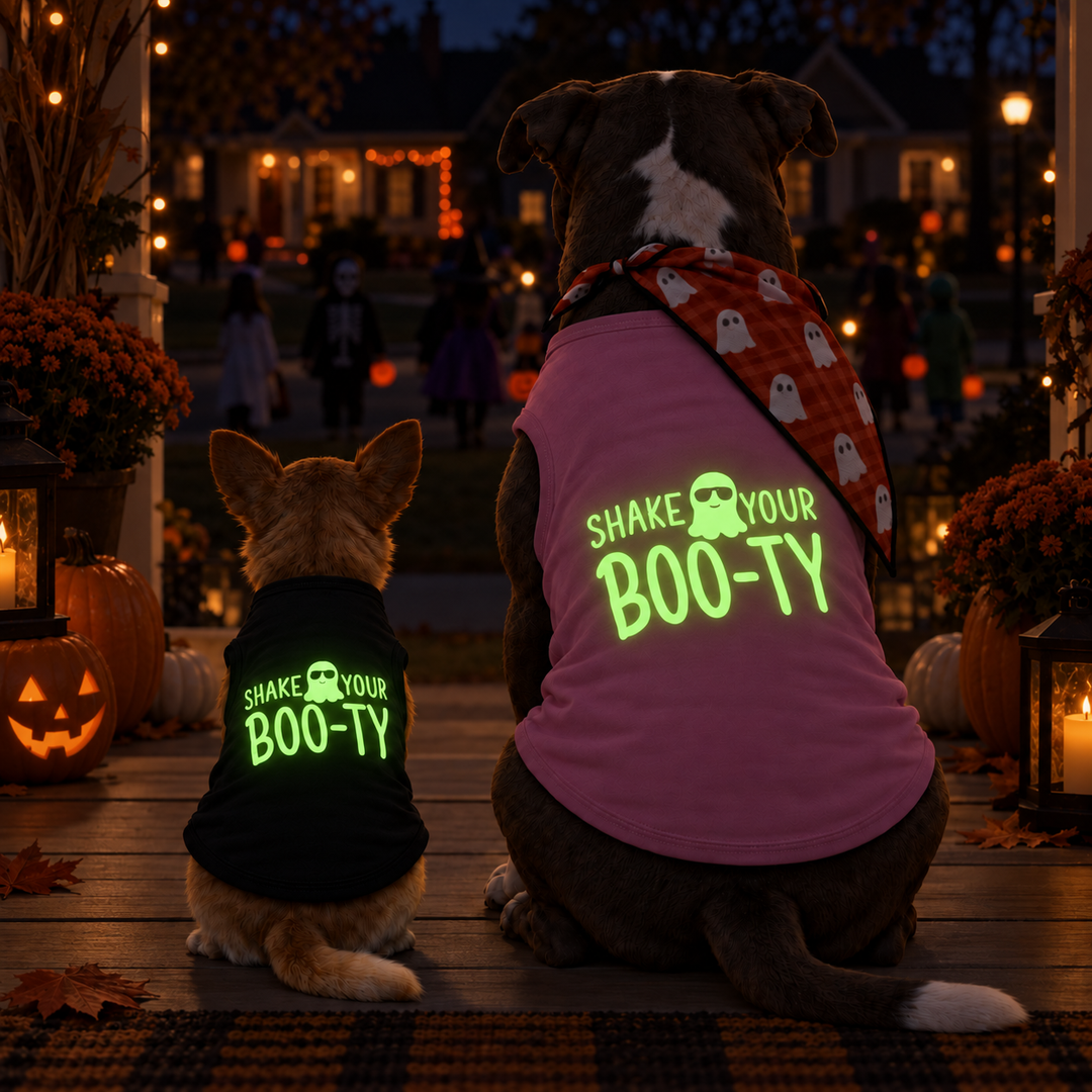 Glow In The Dark Halloween Dog Shirt | Shake Your Boo-ty!