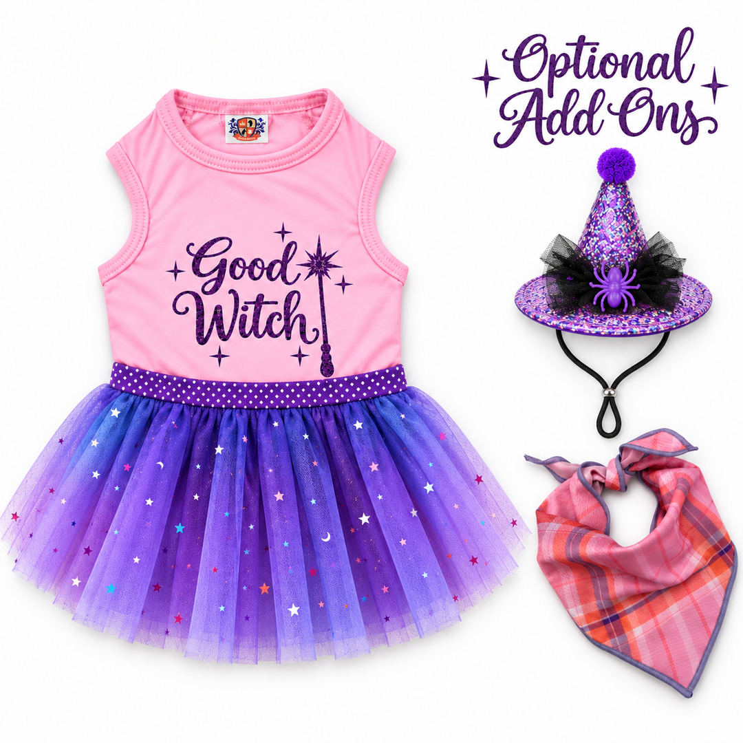 Good Witch Sparkle Halloween Outfit and Optional Bandana