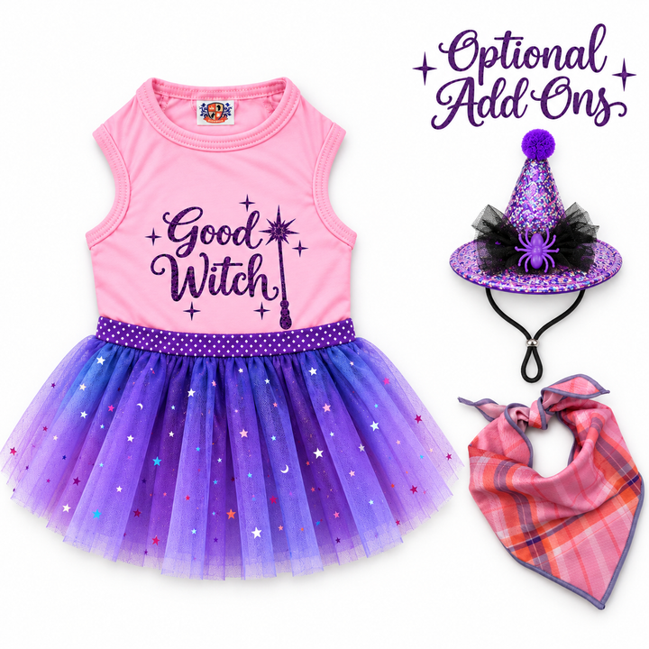 Good Witch Sparkle Halloween Outfit and Optional Bandana