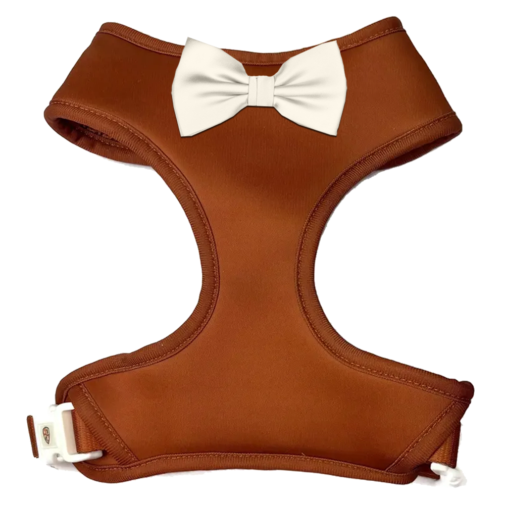 Satin Terracotta Bowtie Harness- 15 Bow Color Options