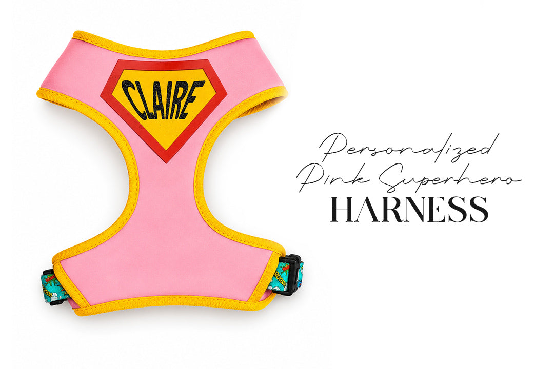 5 Piece Personalized Pink Superhero Puppy Bundle