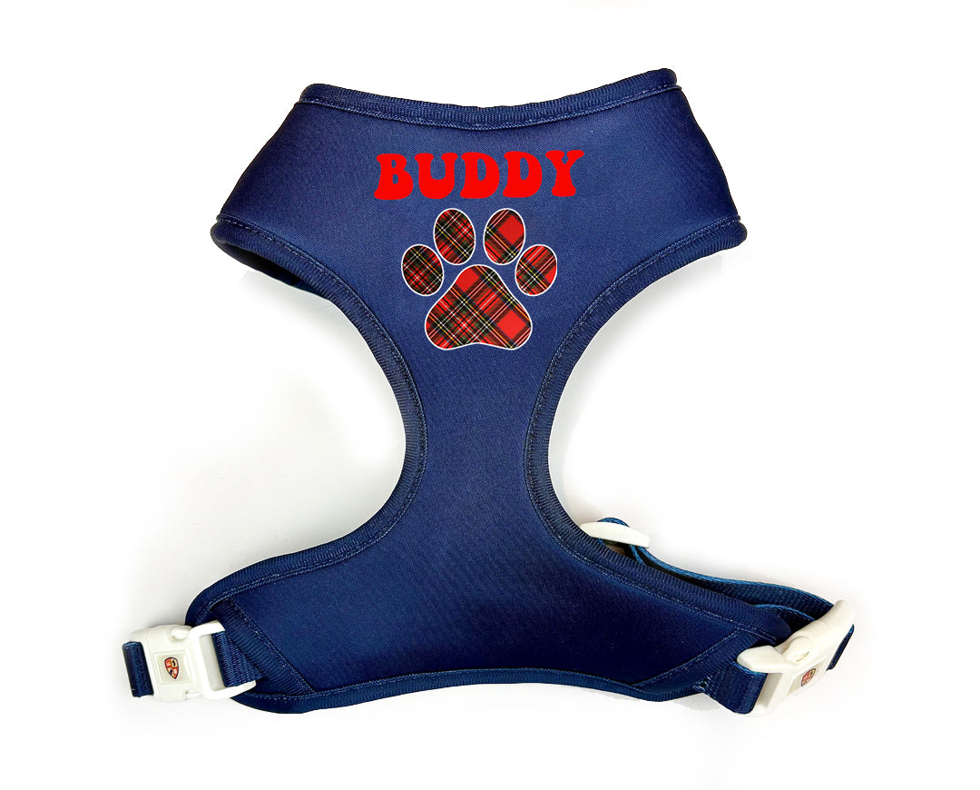 Holiday Harness | Personalized Holiday Plaid Paw