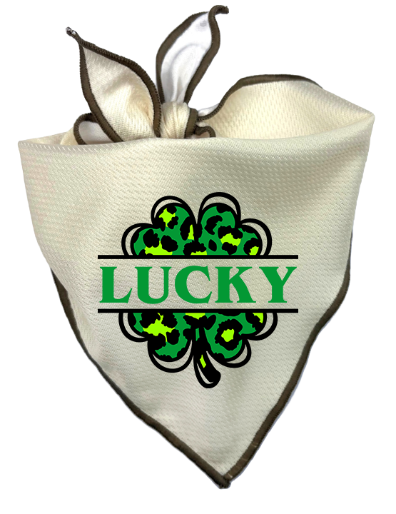 Dog Bandana | Personalized Leopard Clover