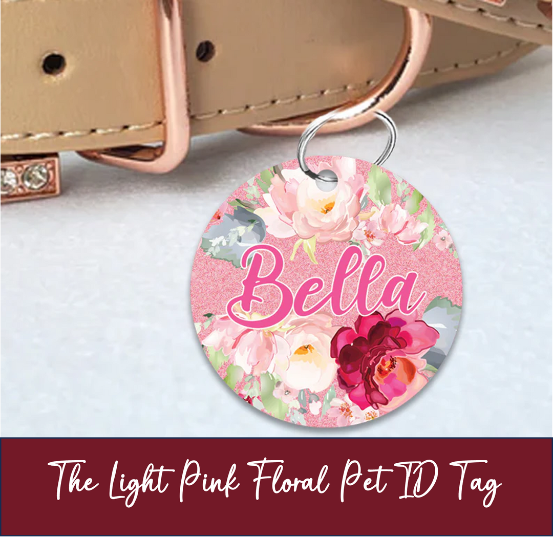 Light Pink Sparkle Personalized Pet Collar