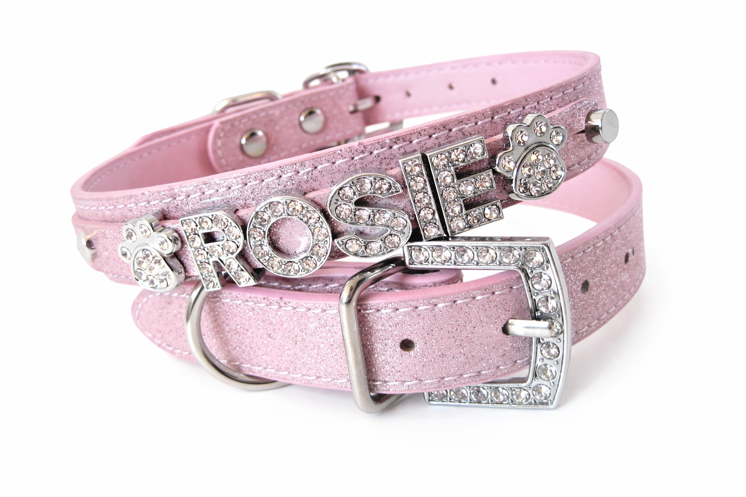Light Pink Sparkle Personalized Pet Collar