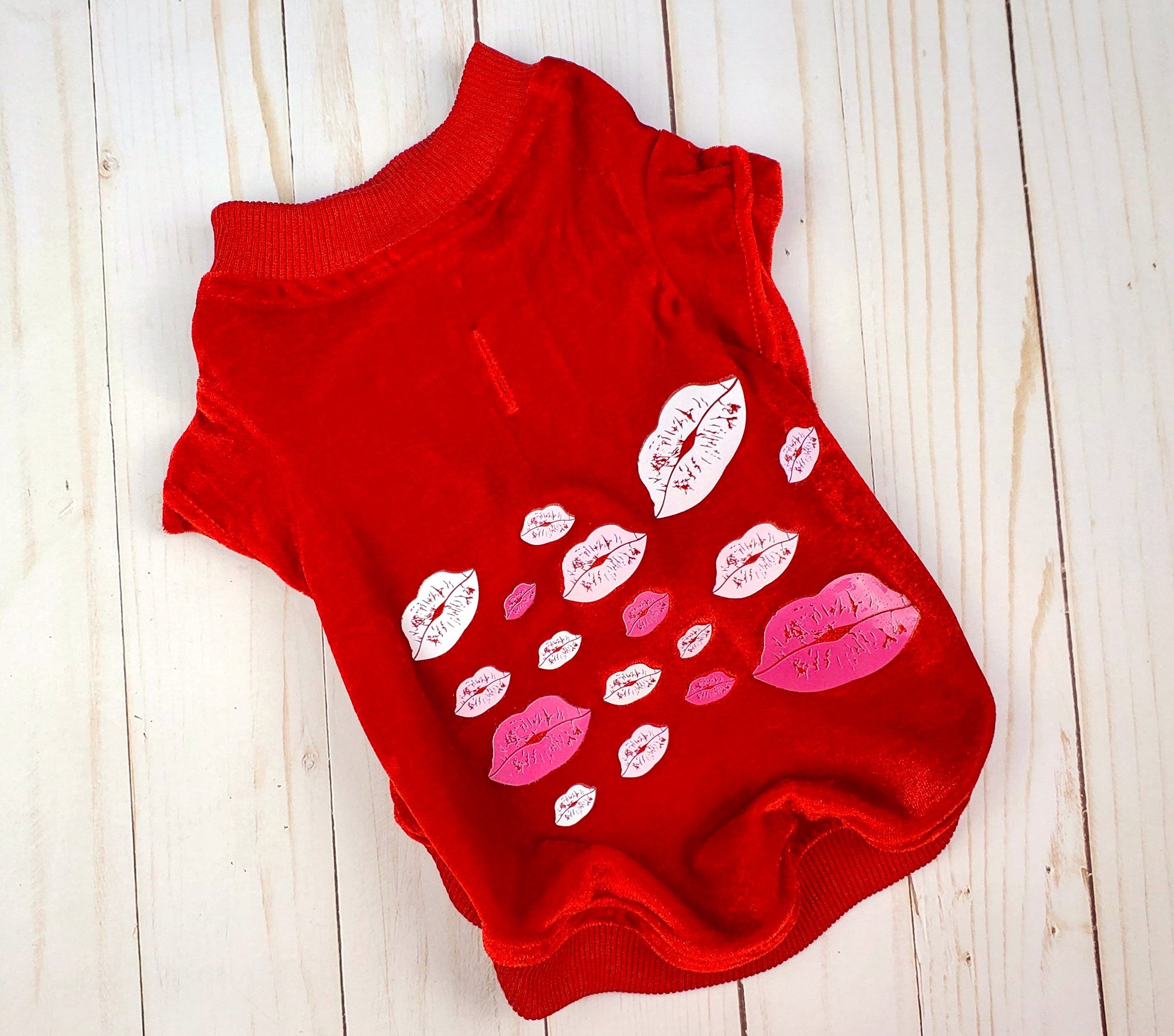 Puppy Kisses Valentine Velvet Sweater