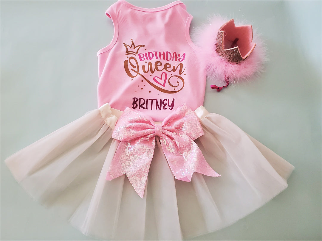 Birthday Queen Personalized Dog Outfit