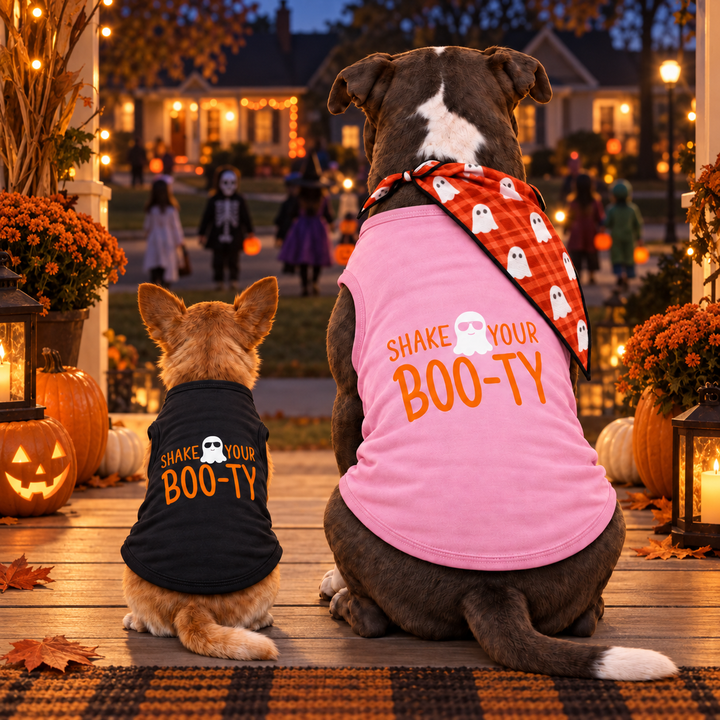 Glow In The Dark Halloween Dog Shirt | Shake Your Boo-ty!