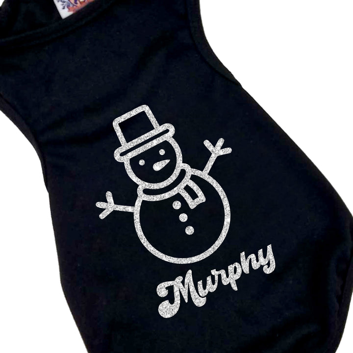 Silver Snowman Personalized Pet Outfit