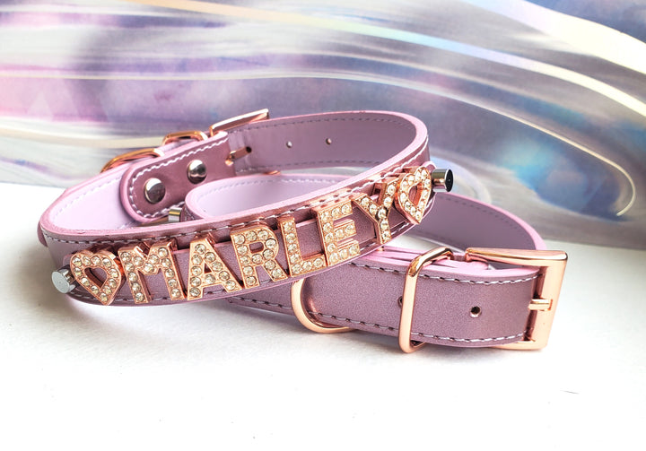 Spacedust Mauve Personalized Pet Collar