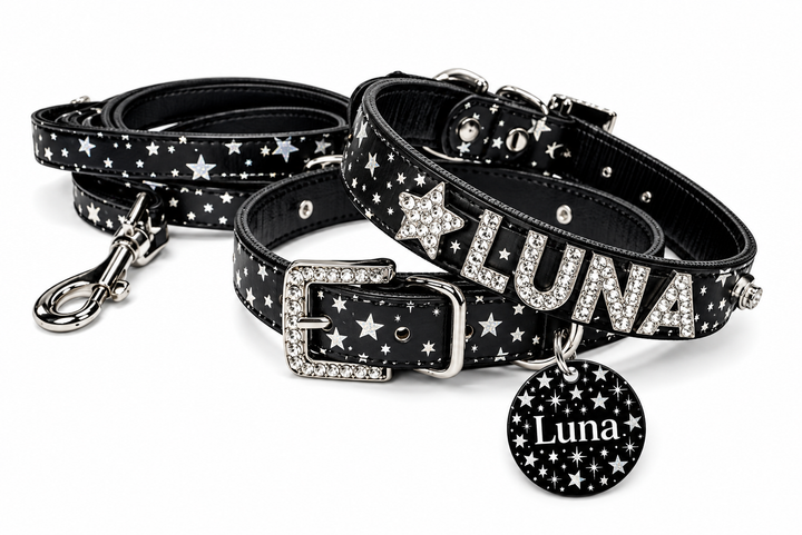 Black Star Collar  - FREE ID Tag with set purchase!