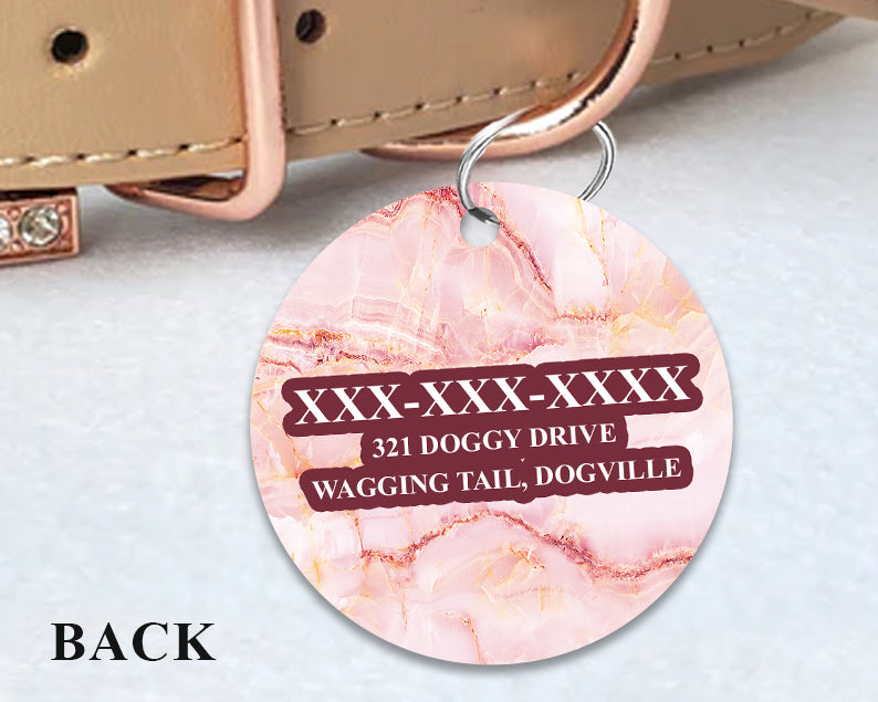 Pet ID Tag | Pink Marble