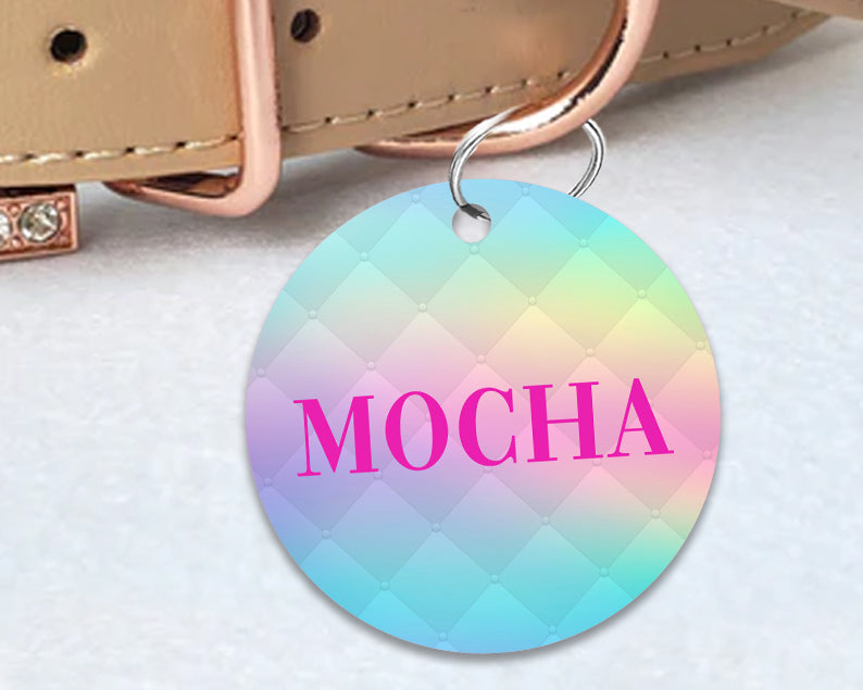 Pet ID Tag | Quilted Rainbow