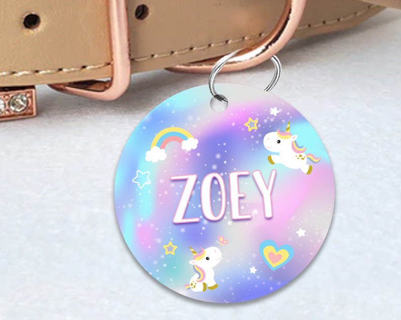 Pet ID Tag | Rainbow Unicorn