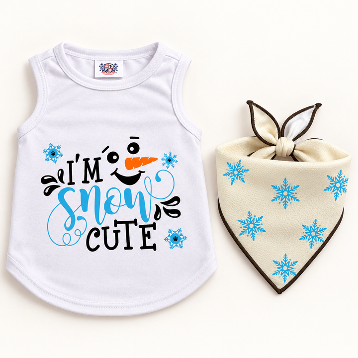 Christmas Dog Tee & Bandana Combo | I'm Snow Cute
