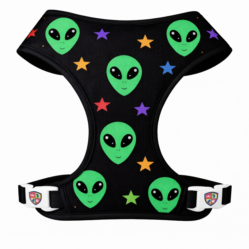 Beam Me Up Pup Dog Harness | Alien Print Adjustable Pet Harness