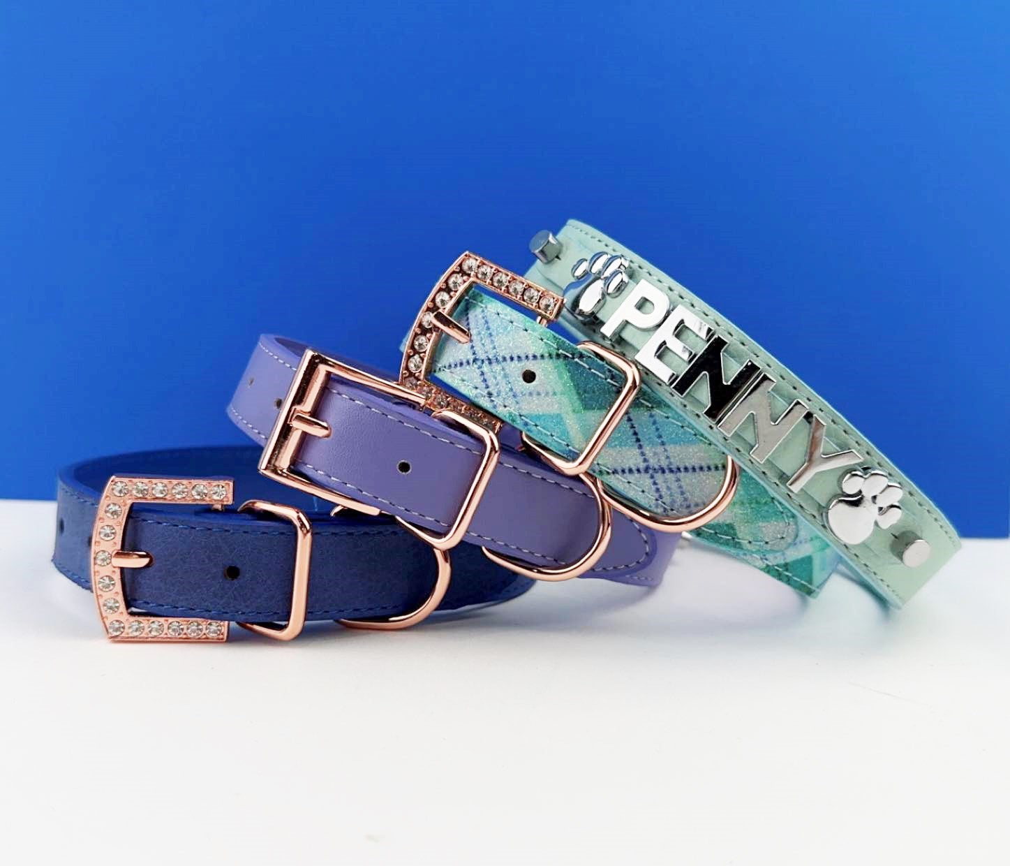 Sniffany Blue Chrome Pet Collar