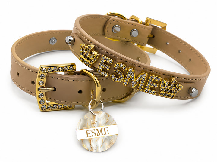 Personalized Collar | Sand and Gold