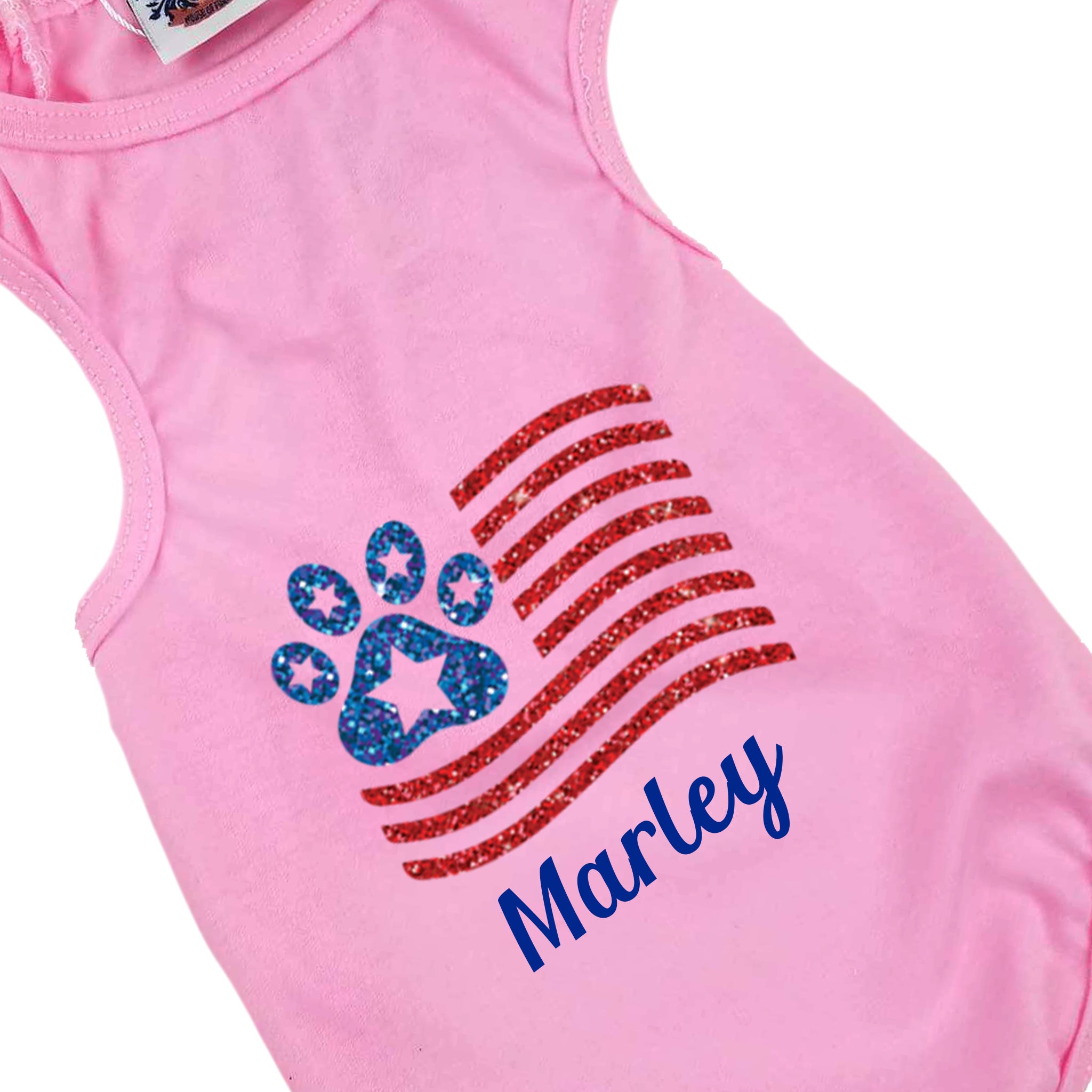Dog Shirt | Sparkle Paw Flag