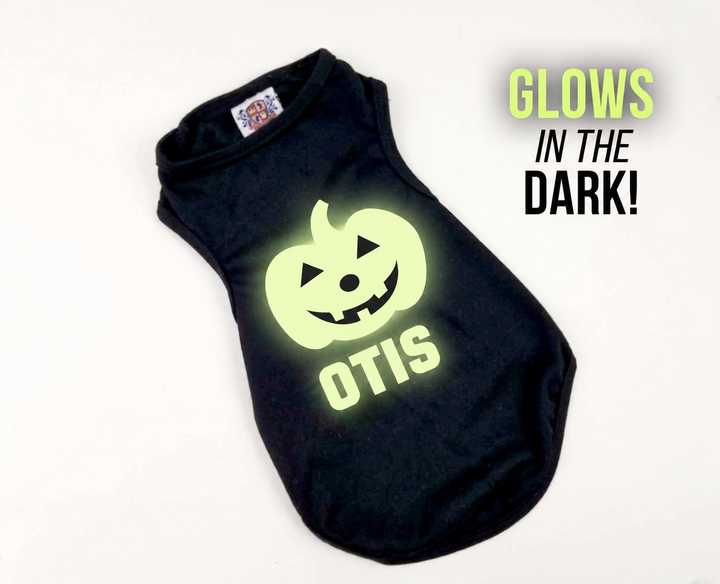 Orange Glow-in-the-Dark Jack-O’-Lantern Pet Tee