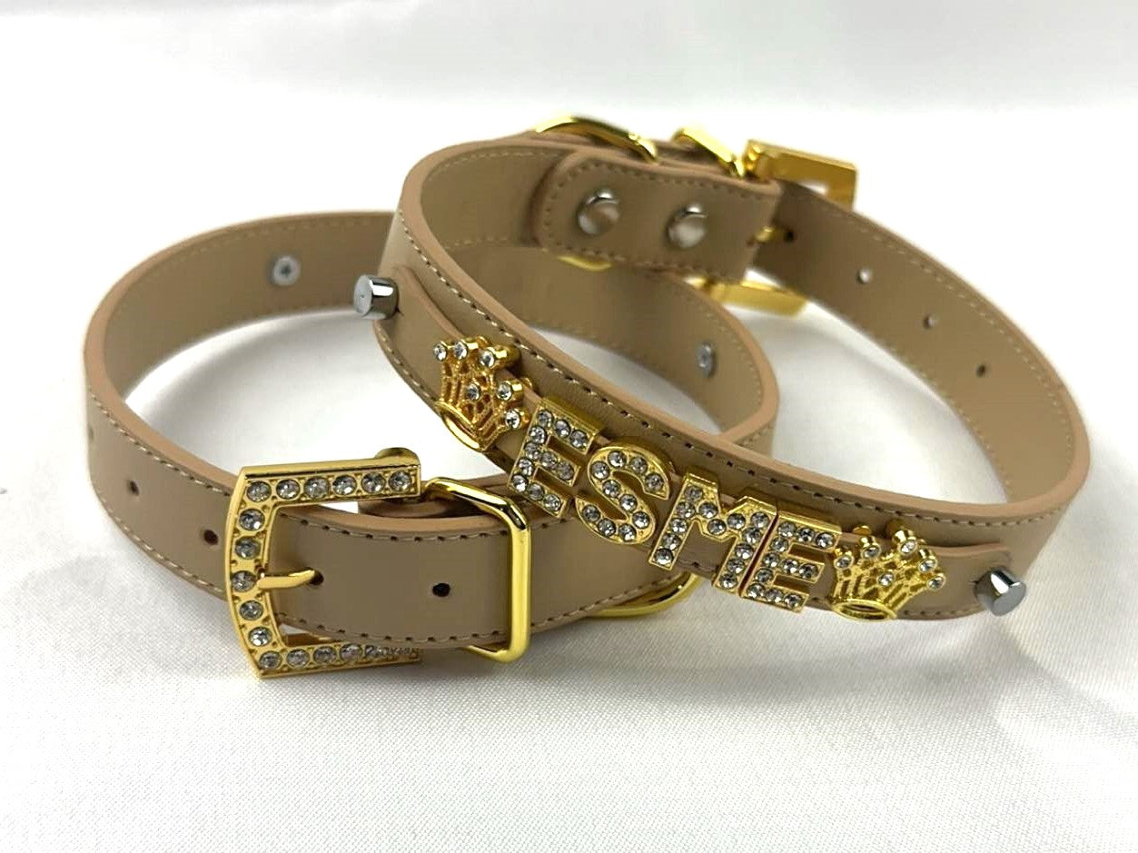 Personalized Collar | Sand and Gold