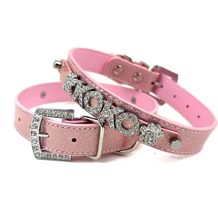 Light Pink Sparkle Personalized Pet Collar