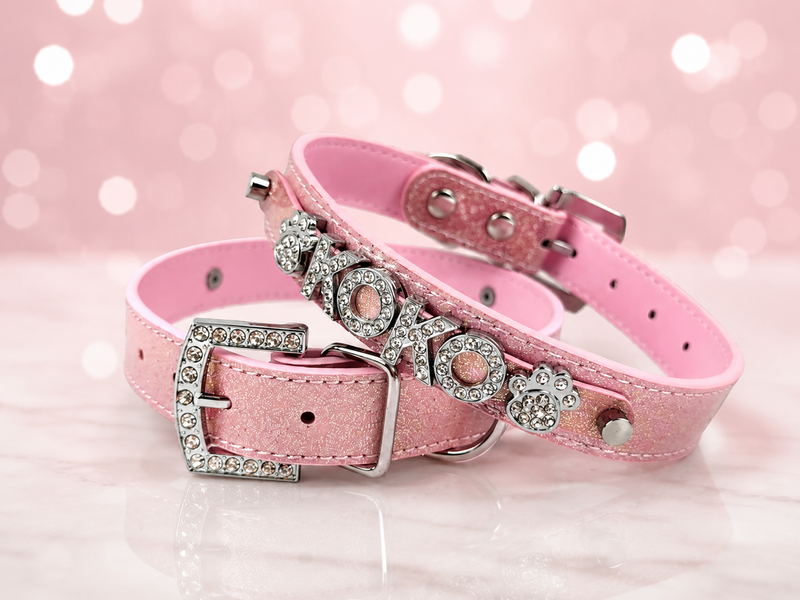 Light Pink Sparkle Personalized Pet Collar