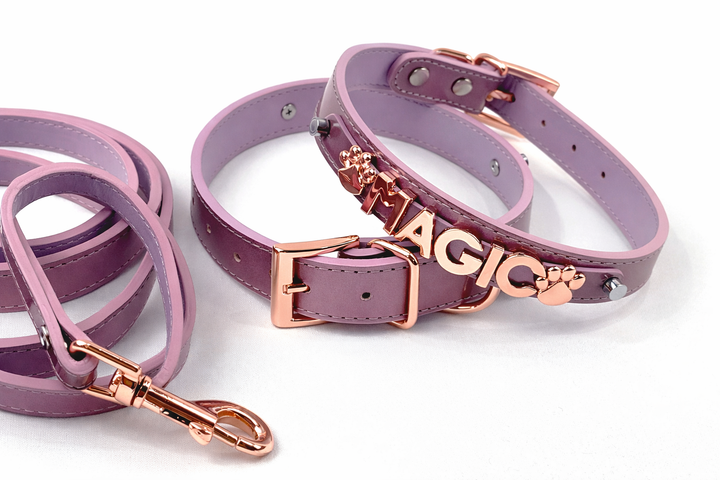 Spacedust Mauve Personalized Pet Collar