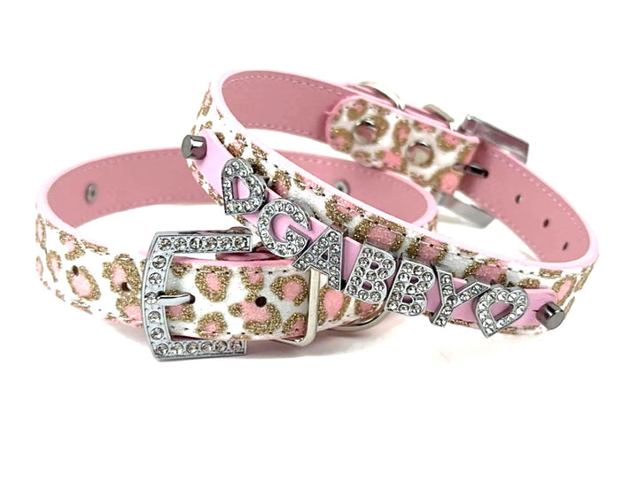 Pink Vanilla Cheetah Personalized Pet Collar