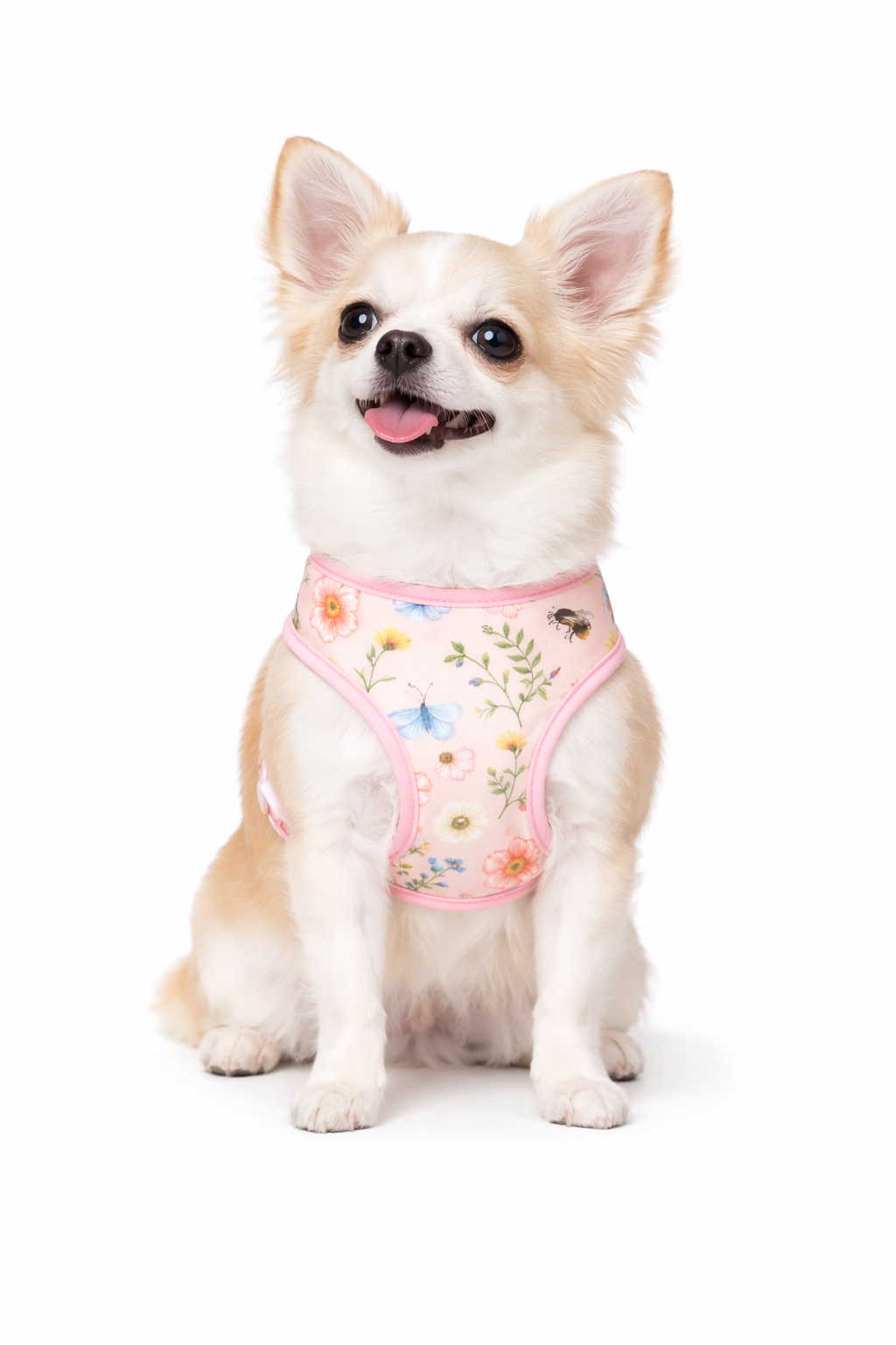 Blush Bloom Dog Harness | Light Pink Adjustable Pet Harness