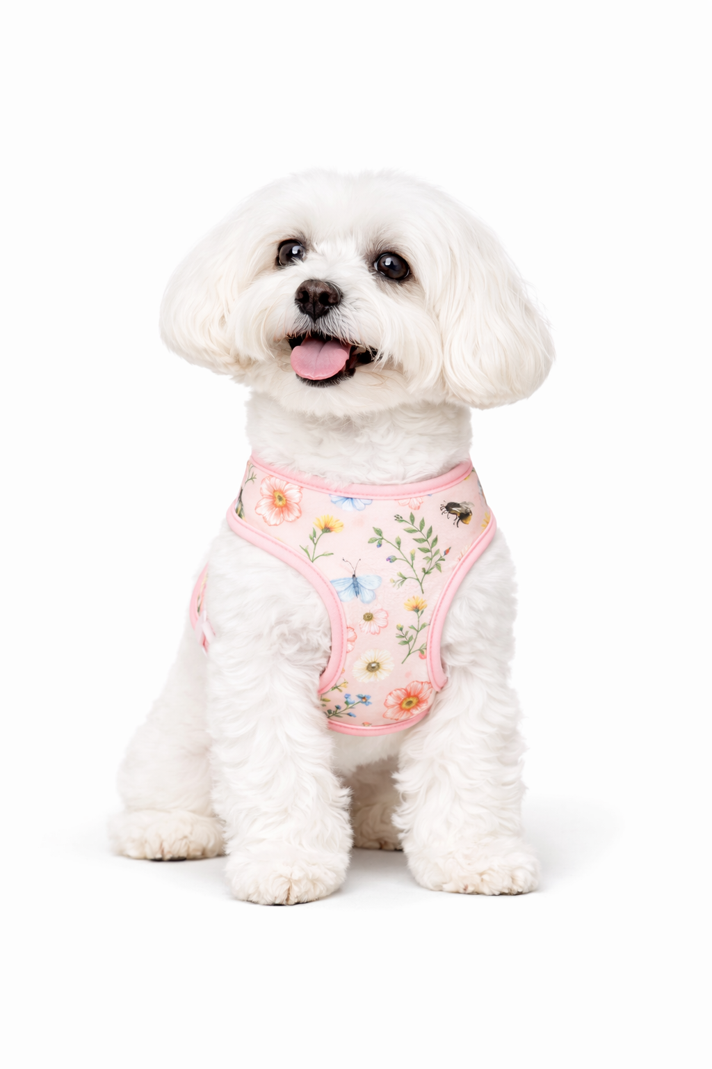 Blush Bloom Dog Harness | Light Pink Adjustable Pet Harness