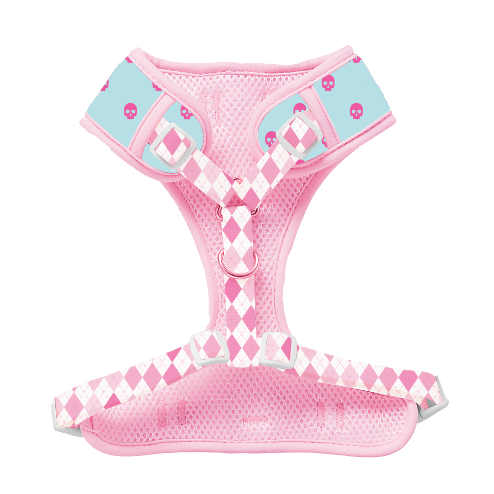 Prissy Pink Skulls Personalized Harness